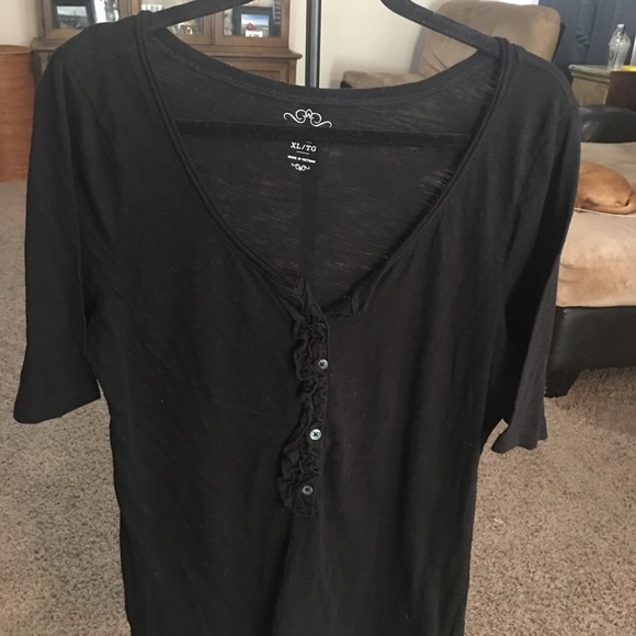 XL Old Navy Black Top with Fringe - Picture 1 of 3